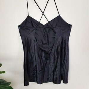 Dream girls black chamise, lingerie, slip dress, strappy open back. Size 3x/4x